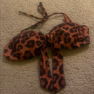 H&M Leopard Print Bikini Top - Brown and Black
